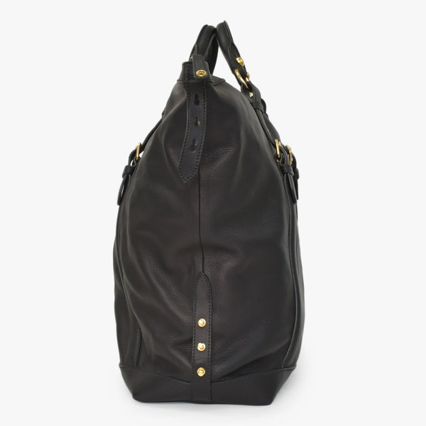 極美品 MIU MIU ミュウミュウ ブラック レザー ハンドバッグ VITRLLO LUX 2WAY ゴールド金具 中古 4a001642