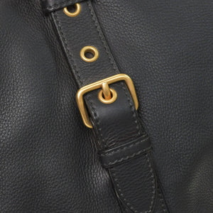極美品 MIU MIU ミュウミュウ ブラック レザー ハンドバッグ VITRLLO LUX 2WAY ゴールド金具 中古 4a001642