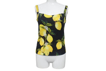 画像をギャラリービューアに読み込む, 極美品 DOLCE&amp;GABBANA ドルチェアンドガッバーナ キャミソール FN907K サイズ36 カシミヤ シルク ボタニカル レモン 総柄 中古 4b001658