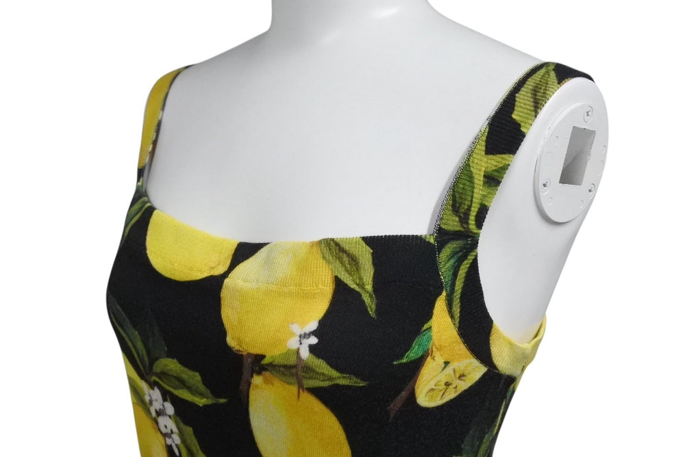 Extremely beautiful item DOLCE&GABBANA Dolce &amp; Gabbana camisole FN907K, size 36, cashmere and silk, botanical lemon print, pre-owned. (Item number: 4b001658)