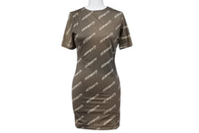 画像をギャラリービューアに読み込む, VETEMENTS ヴェトモン ワンピース ロゴ トップス イタリア製 ポリアミド エラスタン ブラウン サイズS 美品 中古 4b001660