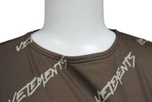 画像をギャラリービューアに読み込む, VETEMENTS ヴェトモン ワンピース ロゴ トップス イタリア製 ポリアミド エラスタン ブラウン サイズS 美品 中古 4b001660