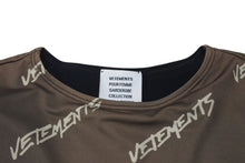 画像をギャラリービューアに読み込む, VETEMENTS ヴェトモン ワンピース ロゴ トップス イタリア製 ポリアミド エラスタン ブラウン サイズS 美品 中古 4b001660