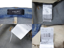 画像をギャラリービューアに読み込む, 極美品 AMIRI アミリ デニム RN150712 パッチワーク レザー ダメージ加工 ウォッシュド加工 サイズ32 ブルー 中古 4b001665