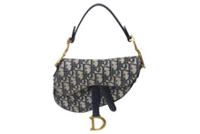 Load image into Gallery viewer, 極美品 Christian Dior クリスチャンディオール サドルミニバッグ ハンドバッグ M0456CTZQ オブリーク ネイビー 中古 4b001671