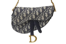 Load image into Gallery viewer, 極美品 Christian Dior クリスチャンディオール サドルミニバッグ ハンドバッグ M0456CTZQ オブリーク ネイビー 中古 4b001671