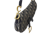 Load image into Gallery viewer, 極美品 Christian Dior クリスチャンディオール サドルミニバッグ ハンドバッグ M0456CTZQ オブリーク ネイビー 中古 4b001671