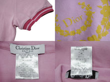 画像をギャラリービューアに読み込む, 極美品 Christian Dior クリスチャンディオール 半袖ポロシャツ 4A16155900 サイズ38 ロゴ プリント 刺繍 ピンク 中古 4b001675
