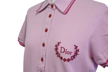 画像をギャラリービューアに読み込む, 極美品 Christian Dior クリスチャンディオール 半袖ポロシャツ 4A16155900 サイズ38 ロゴ プリント 刺繍 ピンク 中古 4b001675