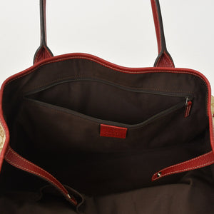 GUCCI Gucci One Shoulder Handbag 163805 2123 GG Canvas Sherry Line Leather Beige Red Good Condition Used 4a001687