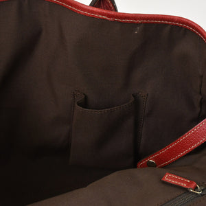 GUCCI Gucci One Shoulder Handbag 163805 2123 GG Canvas Sherry Line Leather Beige Red Good Condition Used 4a001687