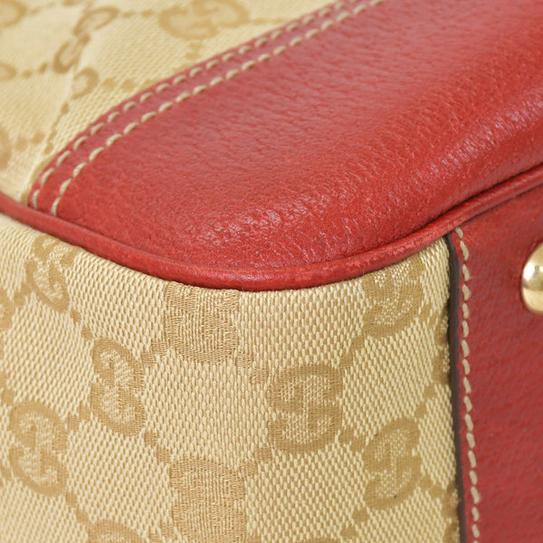 GUCCI Gucci One Shoulder Handbag 163805 2123 GG Canvas Sherry Line Leather Beige Red Good Condition Used 4a001687