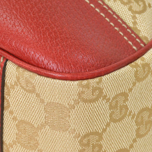GUCCI Gucci One Shoulder Handbag 163805 2123 GG Canvas Sherry Line Leather Beige Red Good Condition Used 4a001687