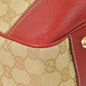 GUCCI Gucci One Shoulder Handbag 163805 2123 GG Canvas Sherry Line Leather Beige Red Good Condition Used 4a001687
