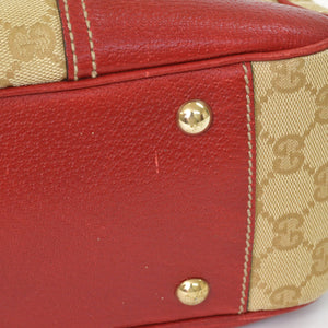 GUCCI Gucci One Shoulder Handbag 163805 2123 GG Canvas Sherry Line Leather Beige Red Good Condition Used 4a001687