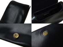 画像をギャラリービューアに読み込む, PRADA プラダ ショルダーバッグ 斜め掛けバッグ ロゴ イタリア製 レザー ブラック ブラウン ゴールド金具 美品 中古 4b001706