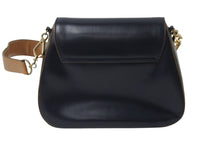 画像をギャラリービューアに読み込む, PRADA プラダ ショルダーバッグ 斜め掛けバッグ ロゴ イタリア製 レザー ブラック ブラウン ゴールド金具 美品 中古 4b001706