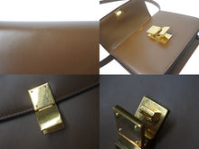 画像をギャラリービューアに読み込む, CELINE セリーヌ クラシックボックス ショルダーバッグ カーフスキン ブラウン イタリア製 ゴールド金具 美品 中古 4b001708