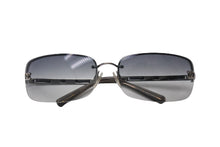 画像をギャラリービューアに読み込む, CHANEL シャネル ココマーク ハーフリム サングラス メガネ グラデーション ブラック グレー シルバー サイズ65◻︎15 美品 中古 4b001717