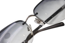 画像をギャラリービューアに読み込む, CHANEL シャネル ココマーク ハーフリム サングラス メガネ グラデーション ブラック グレー シルバー サイズ65◻︎15 美品 中古 4b001717