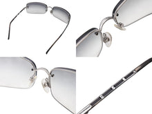 画像をギャラリービューアに読み込む, CHANEL シャネル ココマーク ハーフリム サングラス メガネ グラデーション ブラック グレー シルバー サイズ65◻︎15 美品 中古 4b001717
