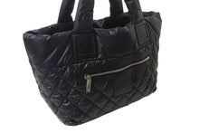 Load image into Gallery viewer, 極美品 CHANEL シャネル コココクーン スモールトート ハンドバッグ A48610 16番台 ココマーク ブラック シルバー金具 中古 4b001736