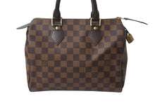 Load image into Gallery viewer, 極美品 LOUIS VUITTON ルイヴィトン ダミエ エベヌ スピーディバンドリエール25 ハンドバッグ ブラウン N41368 中古 4b001771