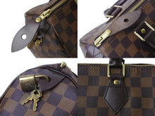 Load image into Gallery viewer, 極美品 LOUIS VUITTON ルイヴィトン ダミエ エベヌ スピーディバンドリエール25 ハンドバッグ ブラウン N41368 中古 4b001771