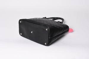 CHANEL シャネル カンボンライン ラージトートバッグ 10番台 ココマーク ラムスキン パテントレザー ブラック 美品 中古 4a001678