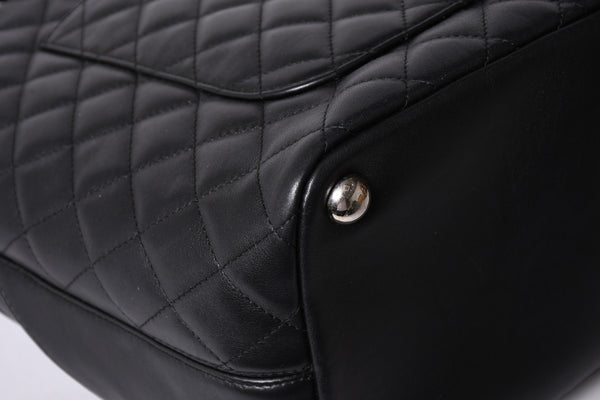 CHANEL シャネル カンボンライン ラージトートバッグ 10番台 ココマーク ラムスキン パテントレザー ブラック 美品 中古 4a001678