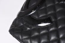 画像をギャラリービューアに読み込む, CHANEL シャネル カンボンライン ラージトートバッグ 10番台 ココマーク ラムスキン パテントレザー ブラック 美品 中古 4a001678