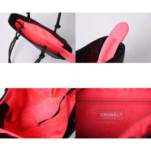 CHANEL シャネル カンボンライン ラージトートバッグ 10番台 ココマーク ラムスキン パテントレザー ブラック 美品 中古 4a001678