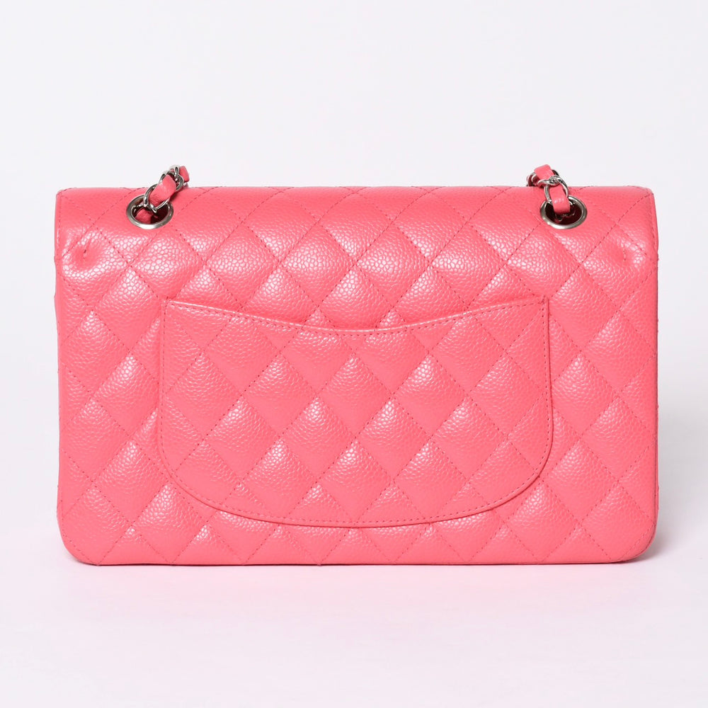 Like new CHANEL Chanel Matelasse 25 W flap W chain shoulder bag A01112 10th series Coco mark caviar skin used 4a001776