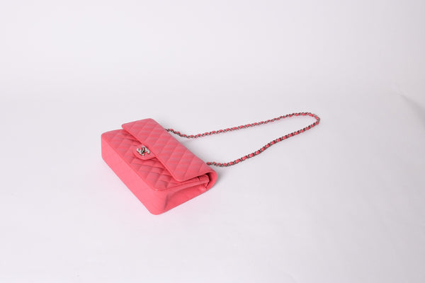 Like new CHANEL Chanel Matelasse 25 W flap W chain shoulder bag A01112 10th series Coco mark caviar skin used 4a001776