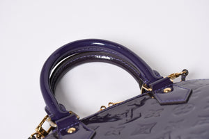 LOUIS VUITTON ルイヴィトン アルマBB 2WAYハンドバッグ Ｍ90975 ブルーベリー モノグラム ゴールド金具 ヴェルニ 美品 中古 4a001633