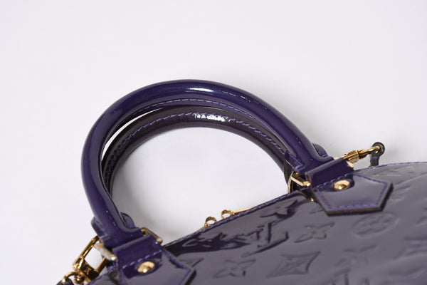 LOUIS VUITTON ルイヴィトン アルマBB 2WAYハンドバッグ Ｍ90975 ブルーベリー モノグラム ゴールド金具 ヴェルニ 美品 中古 4a001633