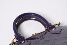 画像をギャラリービューアに読み込む, LOUIS VUITTON ルイヴィトン アルマBB 2WAYハンドバッグ Ｍ90975 ブルーベリー モノグラム ゴールド金具 ヴェルニ 美品 中古 4a001633