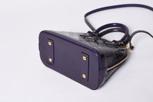 画像をギャラリービューアに読み込む, LOUIS VUITTON ルイヴィトン アルマBB 2WAYハンドバッグ Ｍ90975 ブルーベリー モノグラム ゴールド金具 ヴェルニ 美品 中古 4a001633