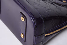画像をギャラリービューアに読み込む, LOUIS VUITTON ルイヴィトン アルマBB 2WAYハンドバッグ Ｍ90975 ブルーベリー モノグラム ゴールド金具 ヴェルニ 美品 中古 4a001633
