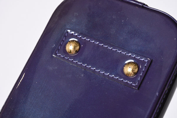 LOUIS VUITTON ルイヴィトン アルマBB 2WAYハンドバッグ Ｍ90975 ブルーベリー モノグラム ゴールド金具 ヴェルニ 美品 中古 4a001633
