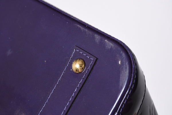 LOUIS VUITTON ルイヴィトン アルマBB 2WAYハンドバッグ Ｍ90975 ブルーベリー モノグラム ゴールド金具 ヴェルニ 美品 中古 4a001633