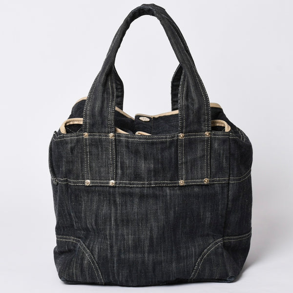 CHANEL Sparkling Denim Tote Bag Denim Fabric Indigo A31985 Gold Hardware Good Condition Used 4a001624