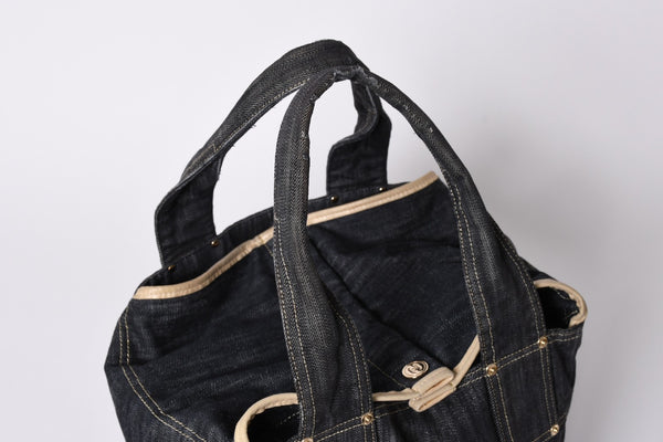 CHANEL Sparkling Denim Tote Bag Denim Fabric Indigo A31985 Gold Hardware Good Condition Used 4a001624