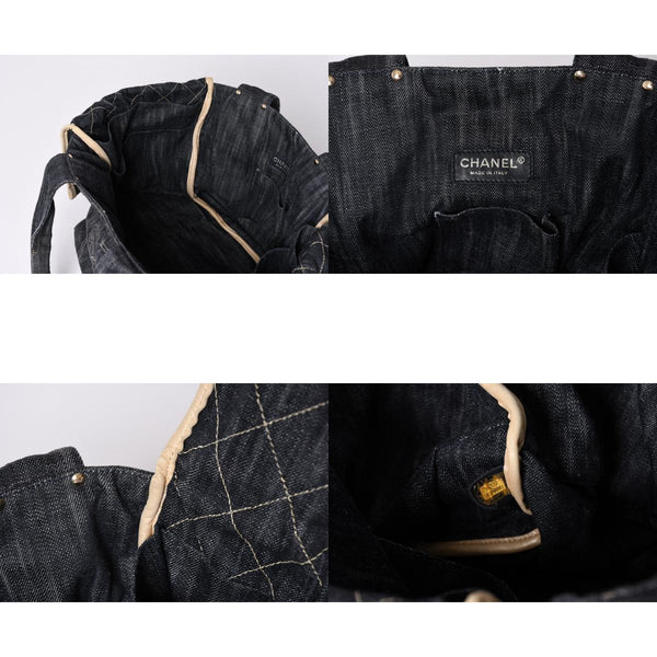 CHANEL Sparkling Denim Tote Bag Denim Fabric Indigo A31985 Gold Hardware Good Condition Used 4a001624