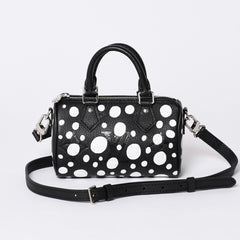新品同様 LOUIS VUITTON ルイヴィトン ナノ スピーディ 草間彌生 2WAYハンドバッグ M81910 モノグラムアンプラントレザー 中古 4a001166