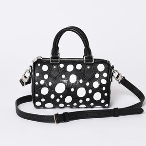 新品同様 LOUIS VUITTON ルイヴィトン ナノ スピーディ 草間彌生 2WAYハンドバッグ M81910 モノグラムアンプラントレザー 中古 4a001166