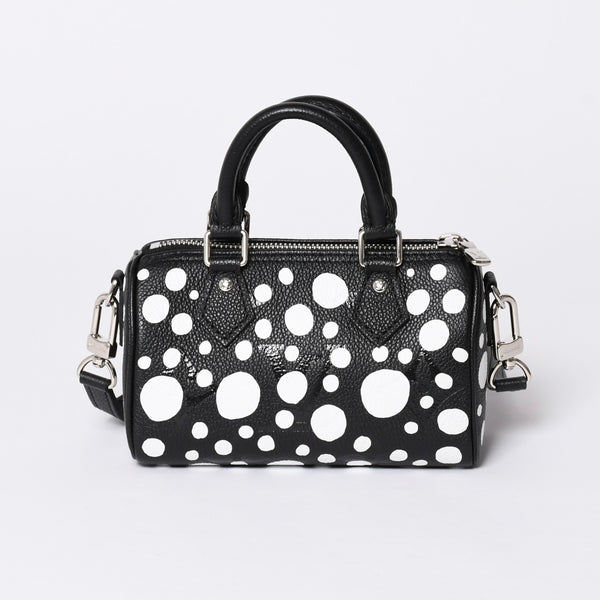 新品同様 LOUIS VUITTON ルイヴィトン ナノ スピーディ 草間彌生 2WAYハンドバッグ M81910 モノグラムアンプラントレザー 中古 4a001166