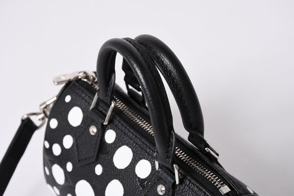 新品同様 LOUIS VUITTON ルイヴィトン ナノ スピーディ 草間彌生 2WAYハンドバッグ M81910 モノグラムアンプラントレザー 中古 4a001166