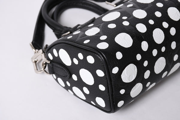 新品同様 LOUIS VUITTON ルイヴィトン ナノ スピーディ 草間彌生 2WAYハンドバッグ M81910 モノグラムアンプラントレザー 中古 4a001166