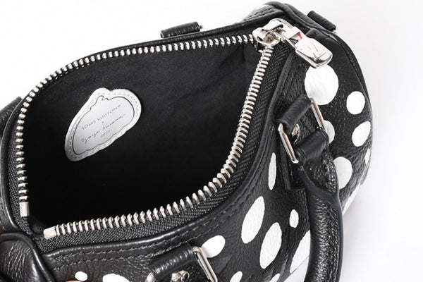 新品同様 LOUIS VUITTON ルイヴィトン ナノ スピーディ 草間彌生 2WAYハンドバッグ M81910 モノグラムアンプラントレザー 中古 4a001166